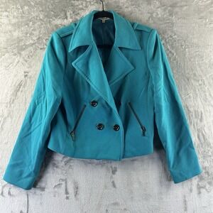 Bellefleur Moto Jacket Women's M Teal Turquoise Blue